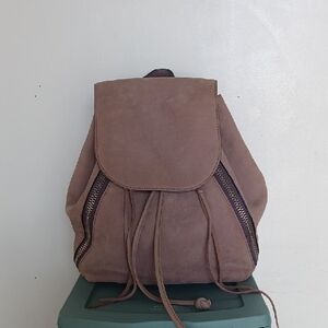 Rebecca Minkoff Taupe Suede Leather Backpack